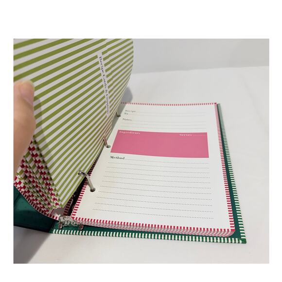 Holiday Christmas Eat Drink and Be Merry Recipe File Cookbook Folder Journal - Picture 9 of 12